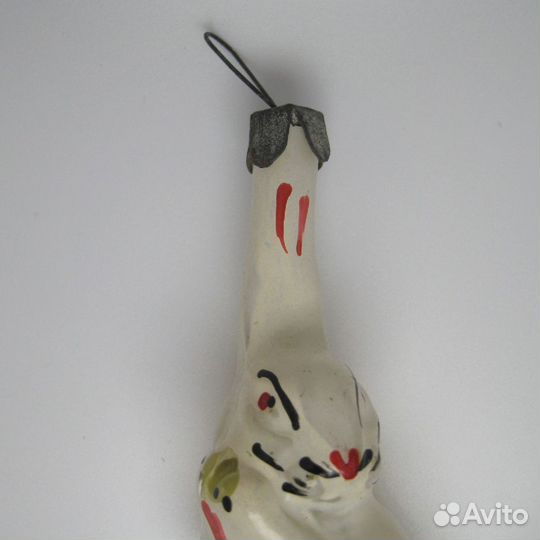 Заяц с морковкой. Старая ёлочная игрушка. Винтаж
