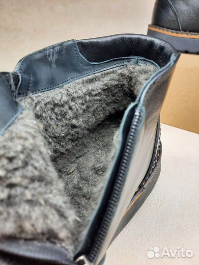 Мужские кожаные ботинки на зиму (Арт.61227)