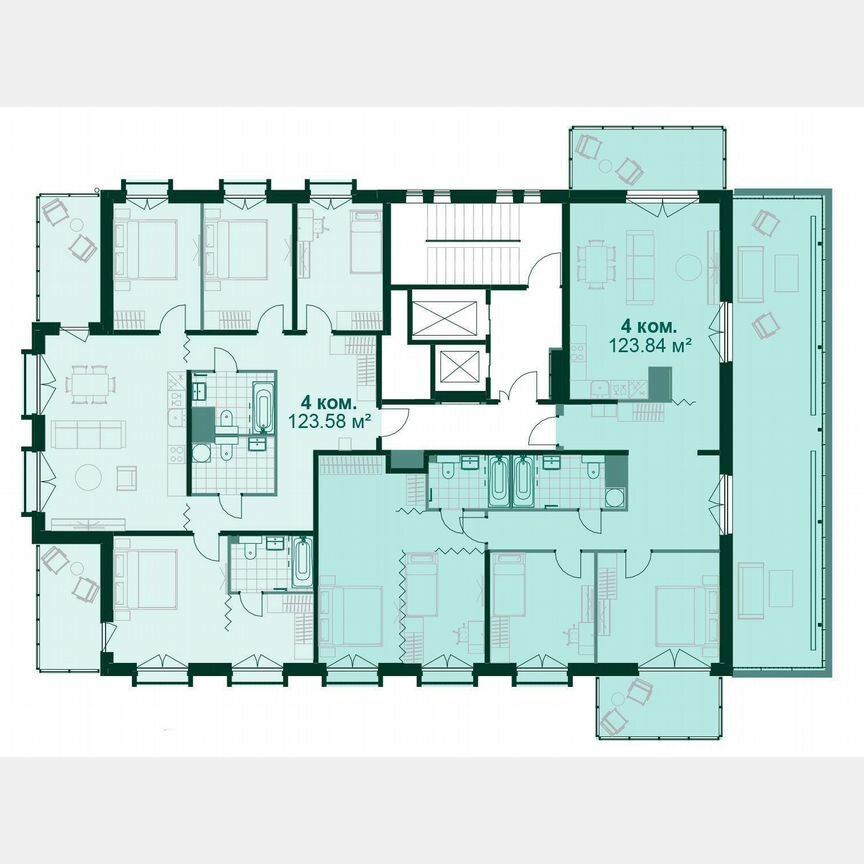 4-к. квартира, 124,3 м², 14/14 эт.