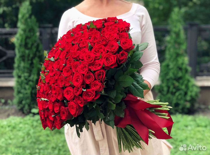 Розы высокие Доставка цветов