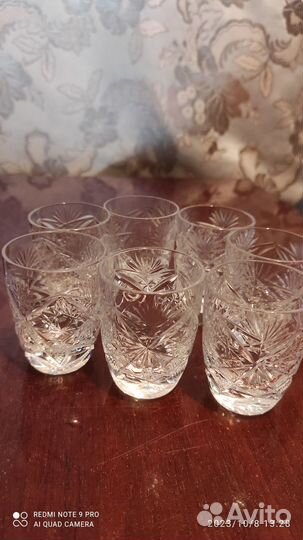 Хрустальные стопки СССР 8 шт в отличном состоянии