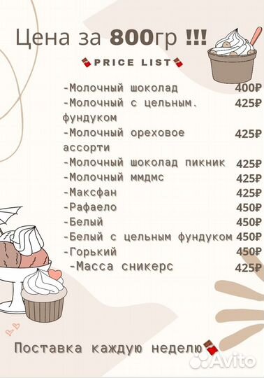 Шоколад по 1 кг