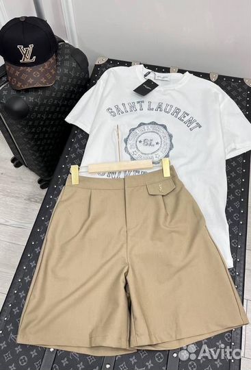 Saint laurent шорты хлопок