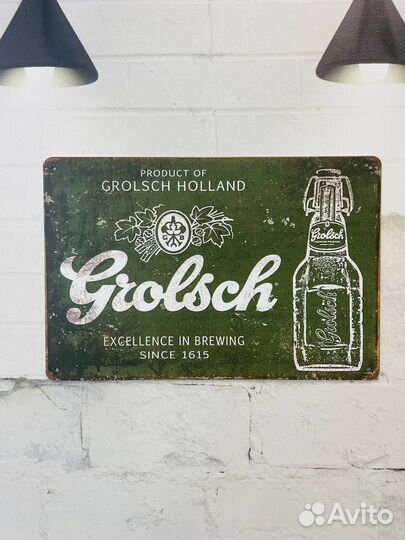 Декор на стену табличка Grolsch Beer