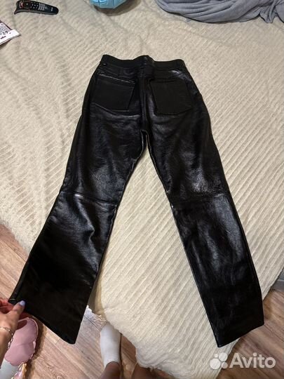 Брюки кожаные massimo dutti