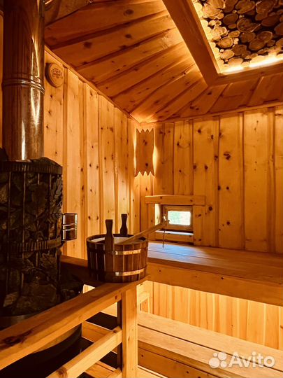 Русская баня на дровах с джакузи