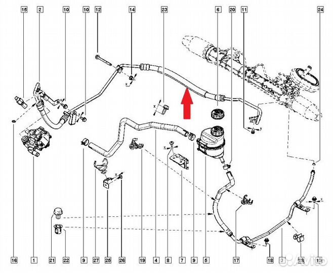 Трубка гур высокого давления Renault Logan 2 L8