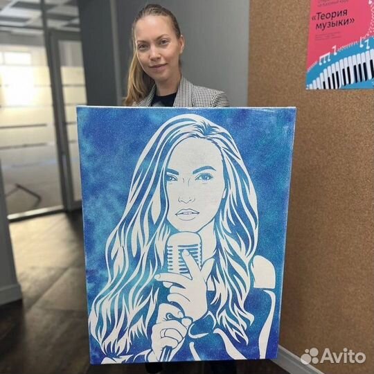 Портрет флип флоп блестками