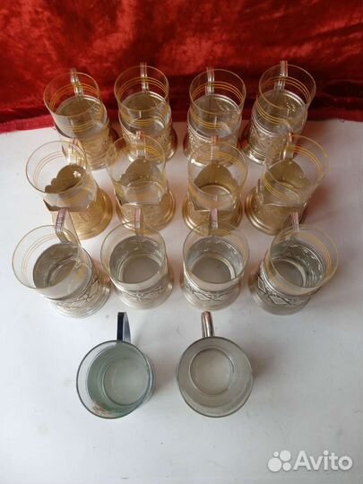 Подстаканник и стакан СССР столовые стаканы жд