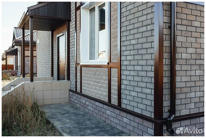 Отделка цоколя Хаубергом