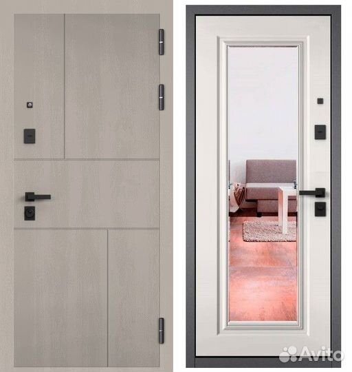 Стальная дверь с зеркалом