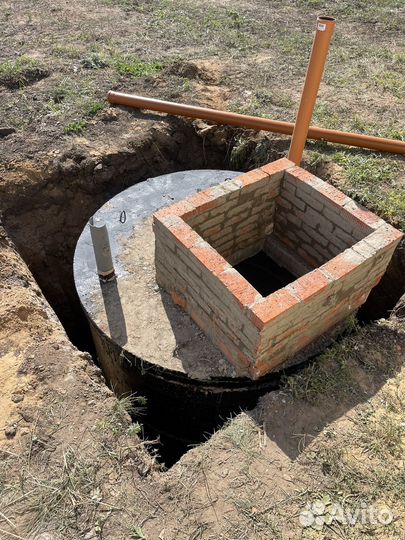 Установка септика под ключ, переливная яма