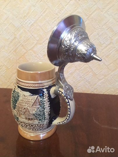 Кружка винтажная пивная с крышкой (dbgm)