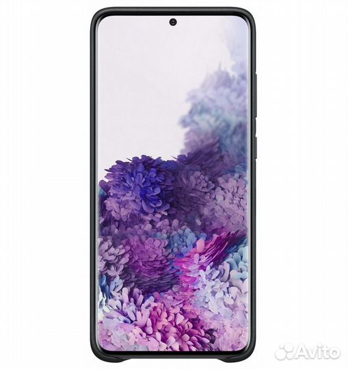 Кожаный Leather Cover для Samsung S20+ (Чёрный)
