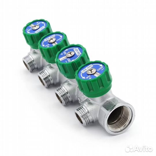 Коллектор регулирующий плоский 4 выхода 3/4