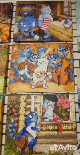 Картина по номерам раскрашенные Синие коты