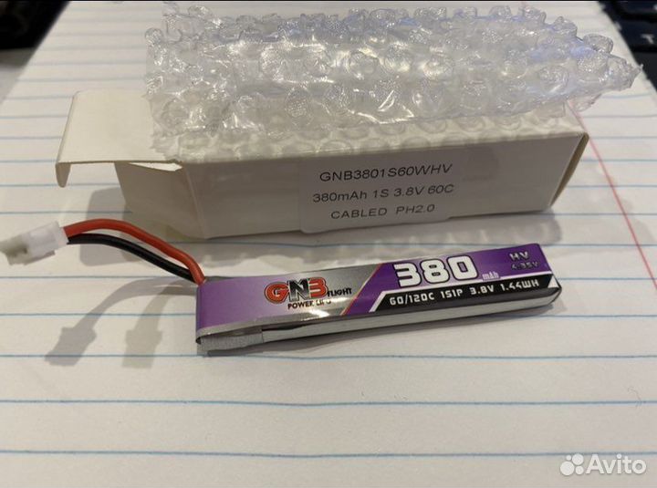 Новый аккумулятор lipo 1s PH2.0 GNB27 для FPV