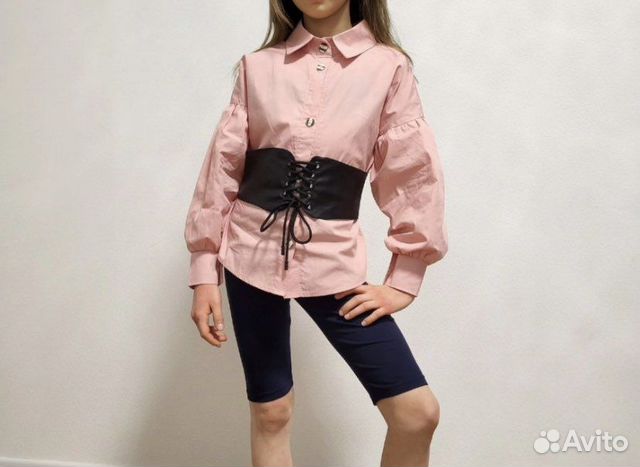 Рубашка блузка с корсетом для девочки