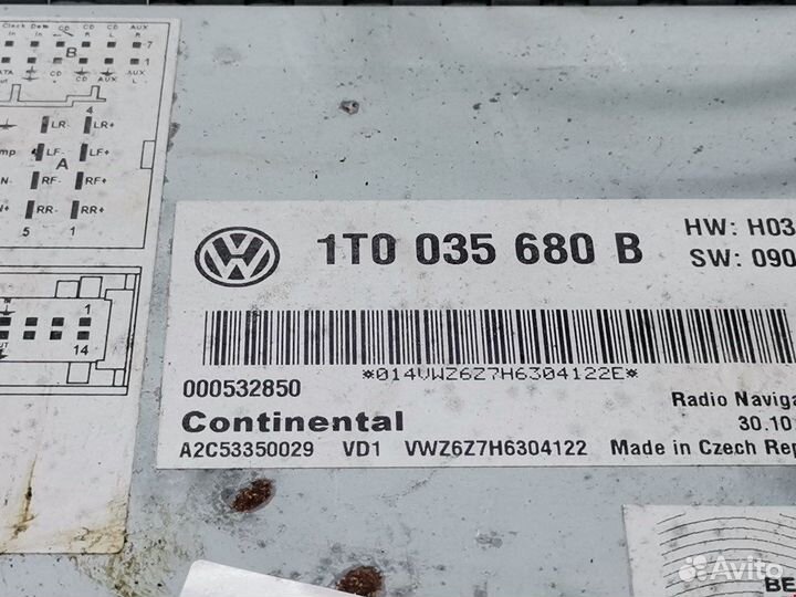 Магнитола для Volkswagen Tiguan 1 1T0035680B