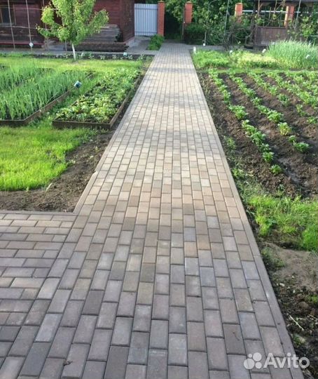 Укладка тротуарной плитки, брусчатки, бордюров