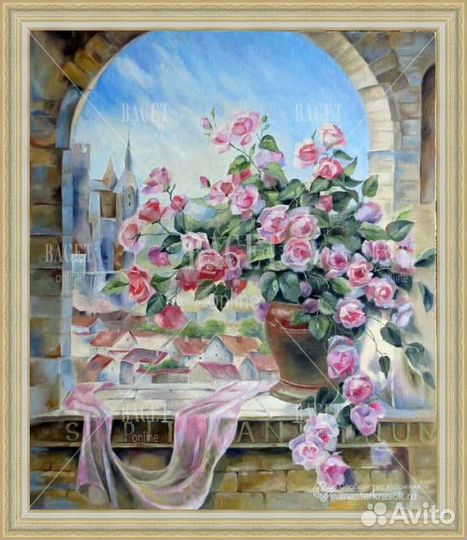 Картина маслом 70х60 см. Розы