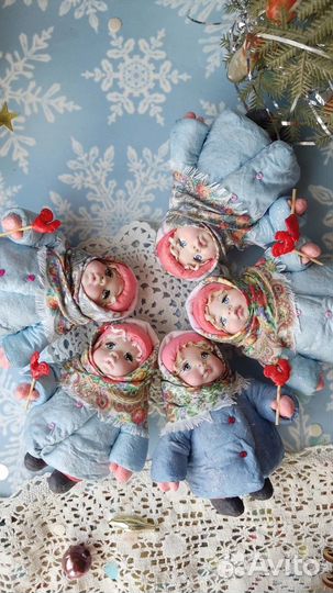 Игрушки из ваты. елочные игрушки