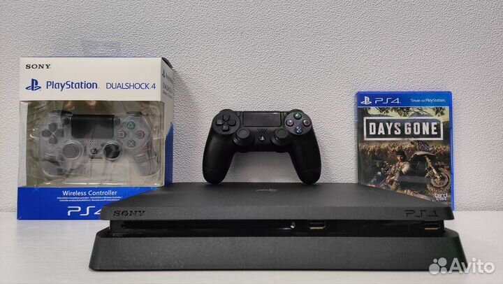 Sony PS4 Slim + 109 игр + 2 геймпада