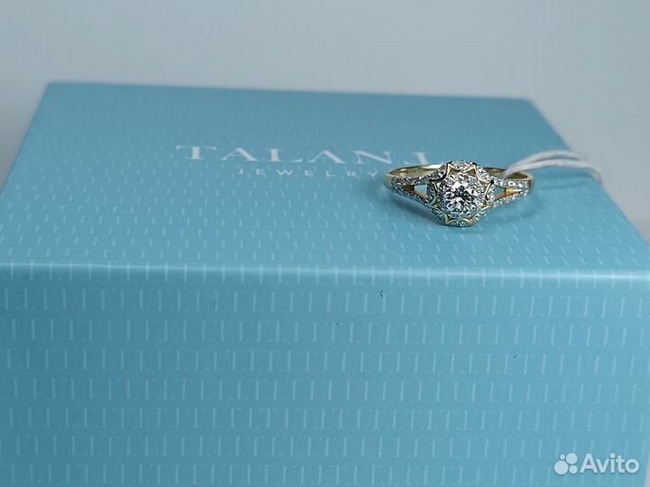 Кольцо новое 750* бр-ты 0,42 ct