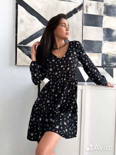 Платье праздничное вечернее в цветочек