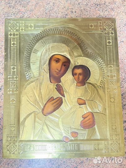 Икона 19 век Иверская Пр. Богородици