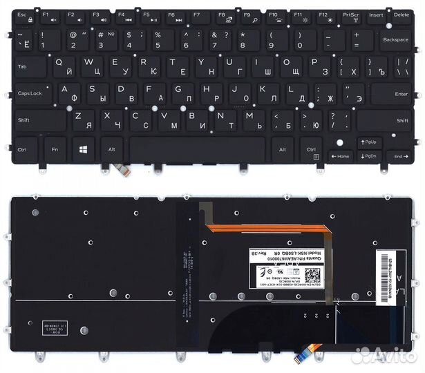 Клавиатура Dell Precision 5510 черная с подсветкой