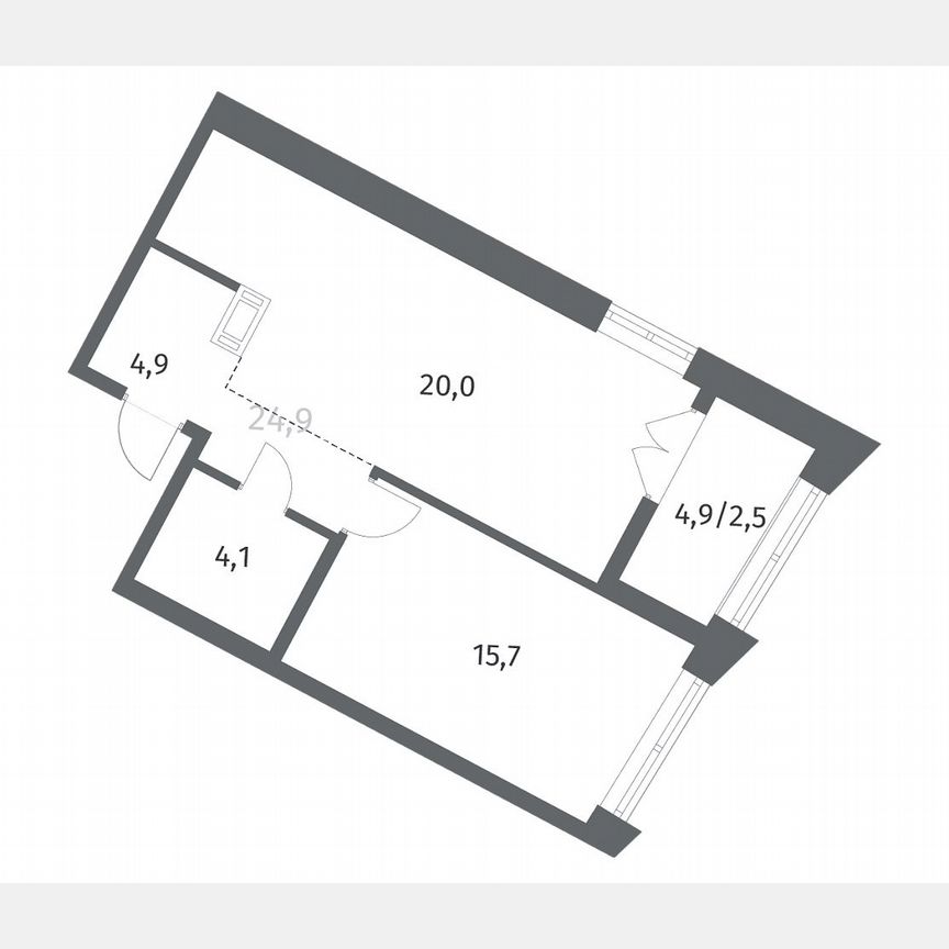 1-к. квартира, 47,3 м², 3/12 эт.
