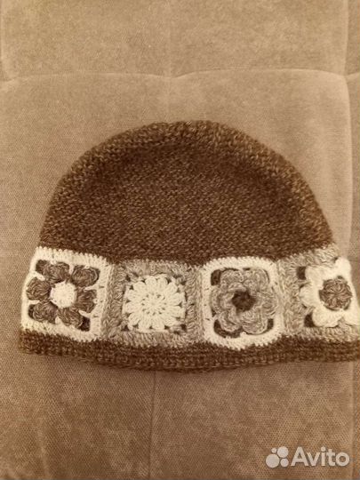 Шапка женская вязаная, 100 шерсть