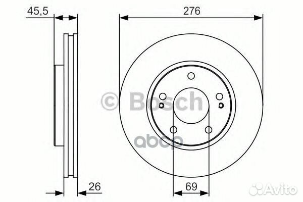 Диск тормозной 0986479S00 Bosch