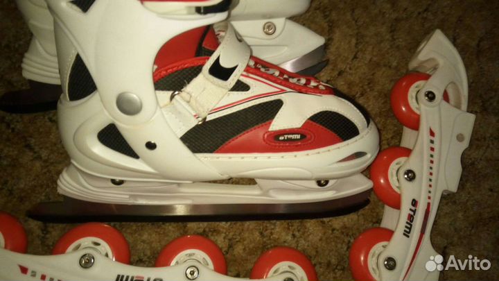Коньки роликовые 2 в 1 раздвижные
