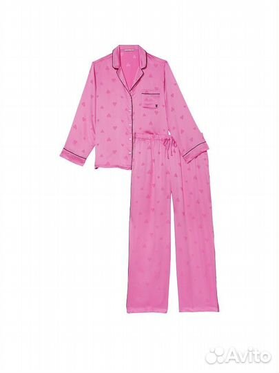 Пижама атласная с сердечками Victoria's Secret