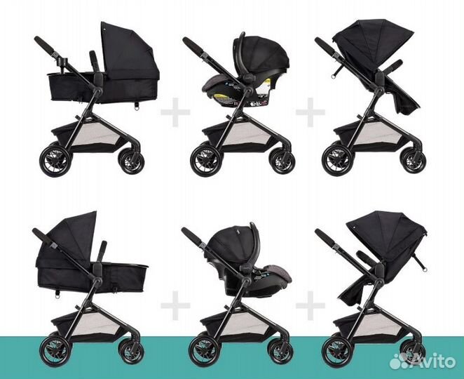 Автокресло с базой и Коляска 3 в 1 Evenflo pivot