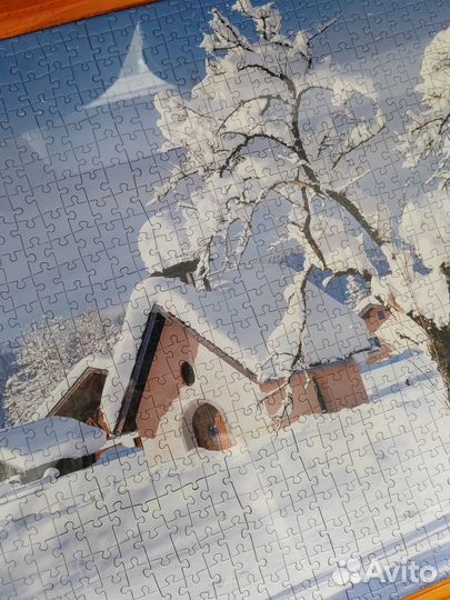 Картина пазл под стеклом Зимний домик