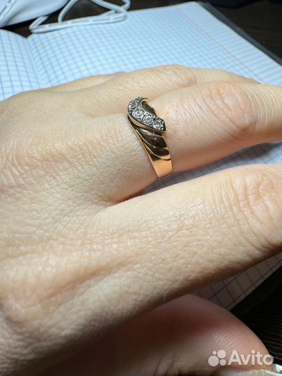 Золотое кольцо 585 пробы со зведой СССР