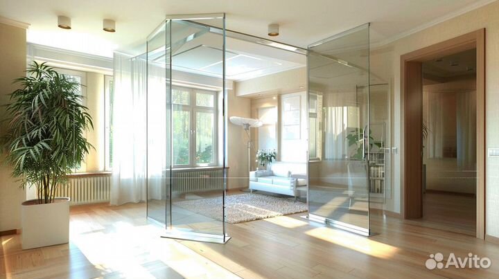 Раздвижные стеклянные перегородки