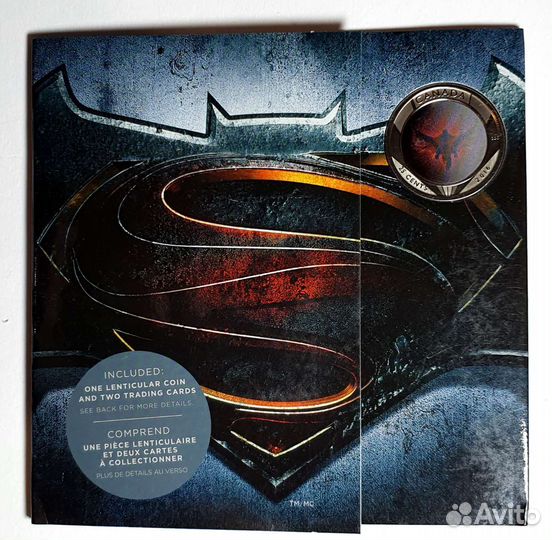 25 Центов 2016 Канада Редкий набор Бэтмен Супермен