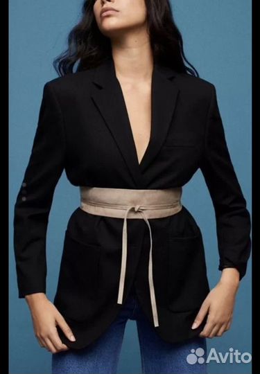 Новый кожаный пояс кушак Mango