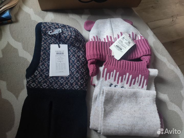 Комплект шапка, шарф и шлем-шапка 46-50