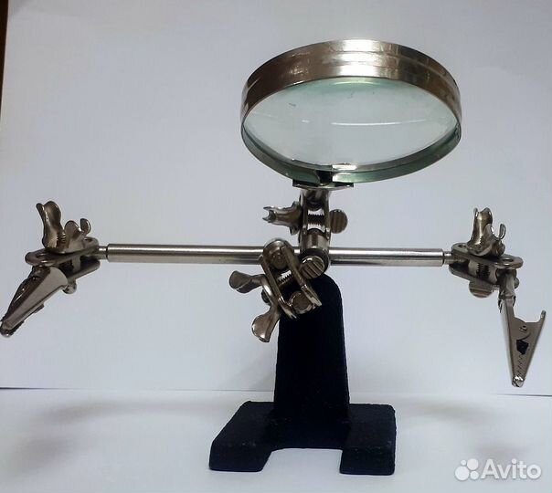 Лупа с зажимами третья рука для пайки плат провода