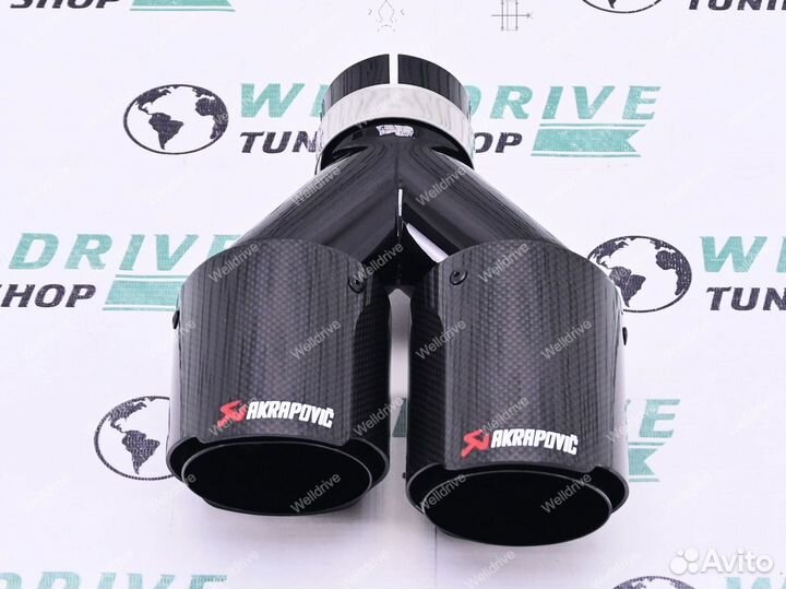 Насадка на выхлоп 2+0 Akrapovic 89мм
