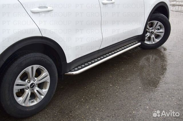 Защита бампера, пороги, труба хром Киа Спортаж