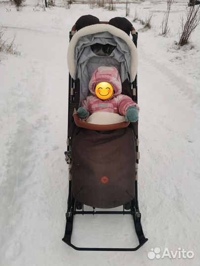 Детские санки коляска с колесами