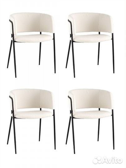 Стул Нэлли ткань букле белый 4 шт