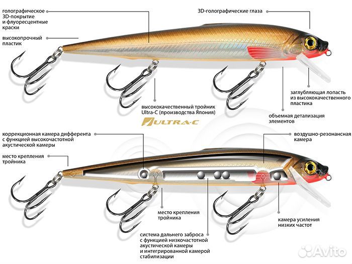 Воблер aqua гусар 140mm 24,0g,цв014, 2 штуки