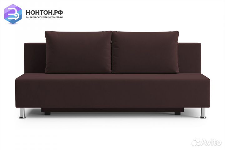 Диван еврокнижка Канна велюр коричневый